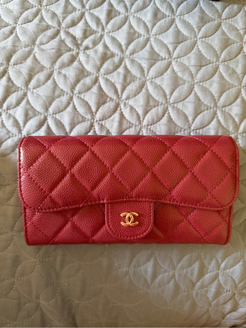 Chanel Quilted Red Wallet
